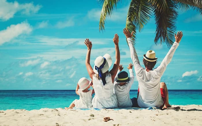 Family enjoying their trip